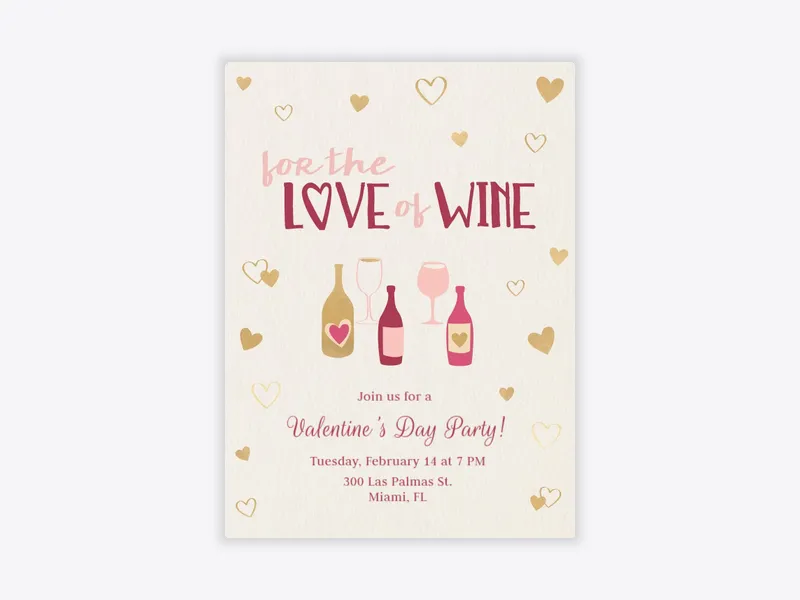 For The Love of Wine - wine_tasting - Invitation