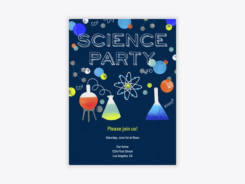 Science Party - kids_activities - Invitation