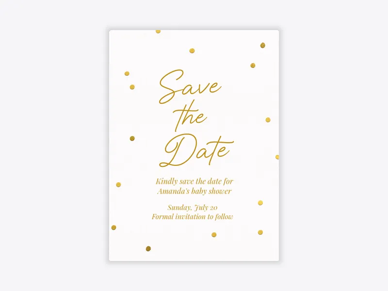 Gold Foil Dots - baby_save_the_date - Invitation