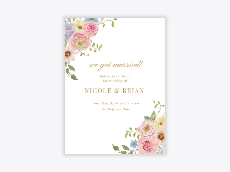 Joyful Blooms - elopement_party - Invitation