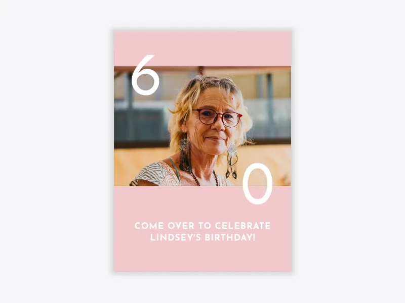 Pink Decade 60th Birthday (Photo) - featured - Invitation