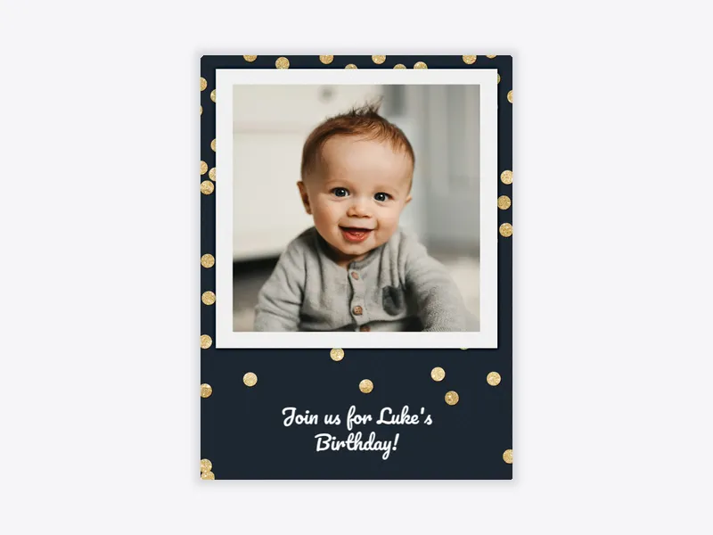 Festive Confetti (Photo) Invitation free template design