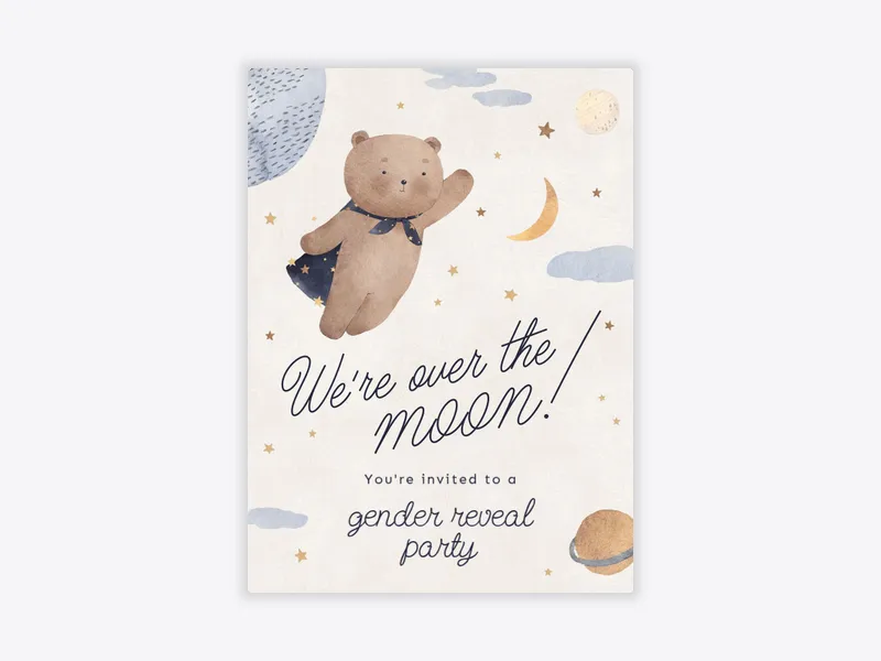 Little Moon Bears - gender_reveal - Invitation