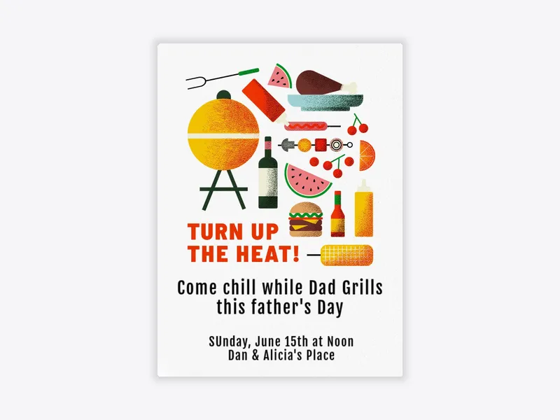 Turn up the Heat! - fathers_day - Invitation