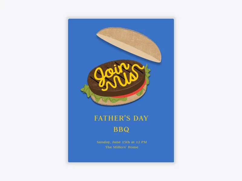 Hamburger Hangout - fathers_day - Invitation