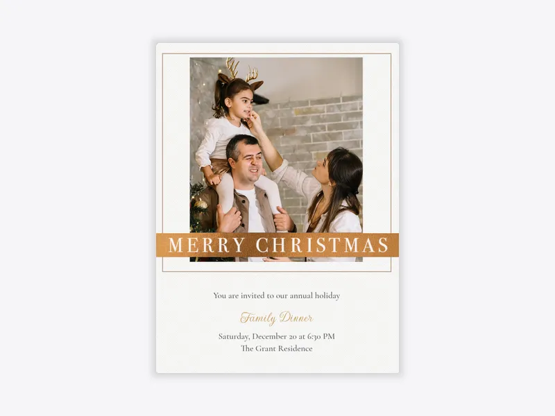 A Loving Christmas (Photo) Invitation free template design