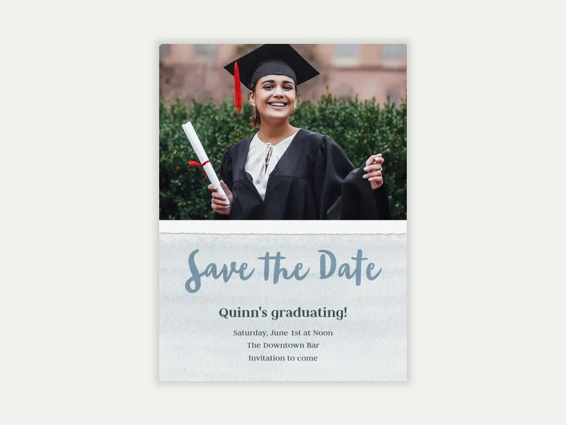 Basic Watercolor - Save the Date (Photo) free template design