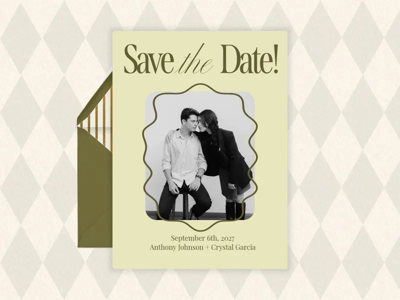 Green Better Half - Save the Date (Photo) premium template design