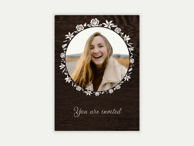 Floral Frame (Photo) Invitation free template design
