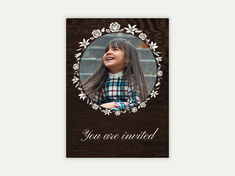 Floral Frame (Photo) Invitation free template design