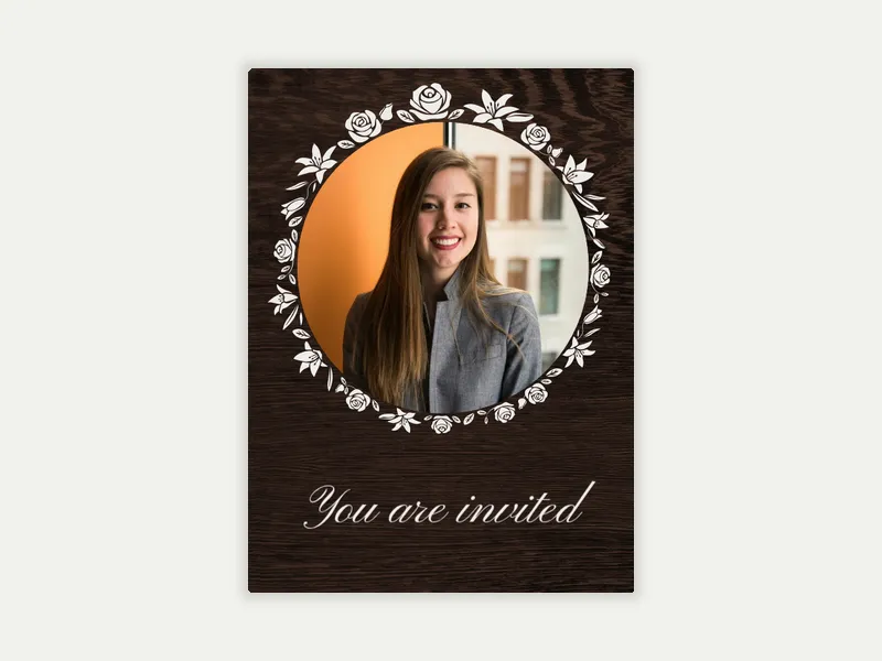 Floral Frame (Photo) Invitation free template design