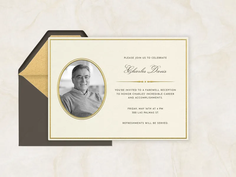 Gilded Frame (Photo) Invitation premium template design