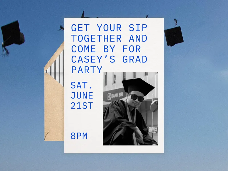 Get Your Sip Together (Photo) Invitation premium template design