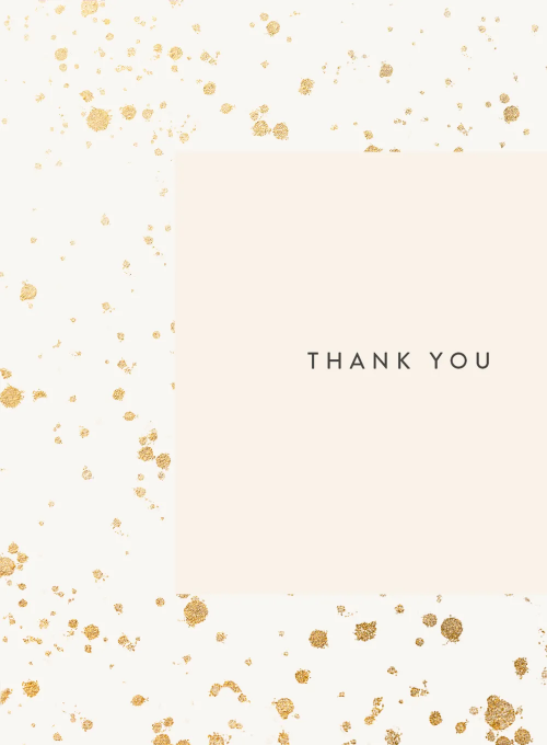 Gold Paint Splatter Card - thankyou_cards - Card