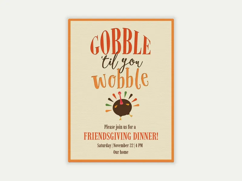 Gobble Wobble - friendsgiving - Invitation