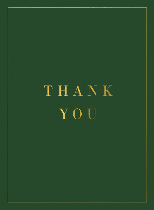 Gold Serif Thank You (Green) - thankyou_cards - Card