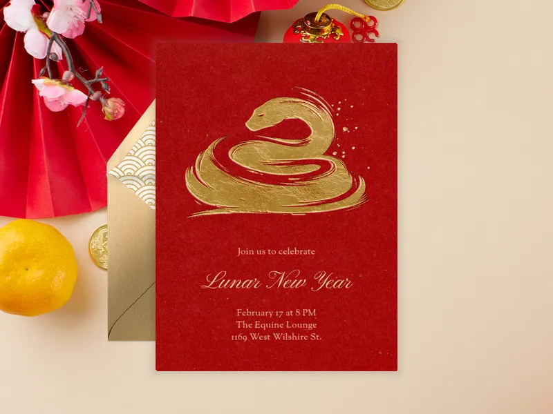 Gold Foil Animal - mid_autumn_festival - Invitation