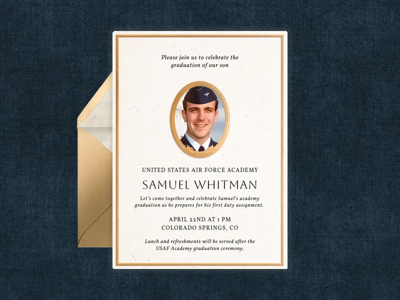 Golden Frame (Photo) Invitation premium template design