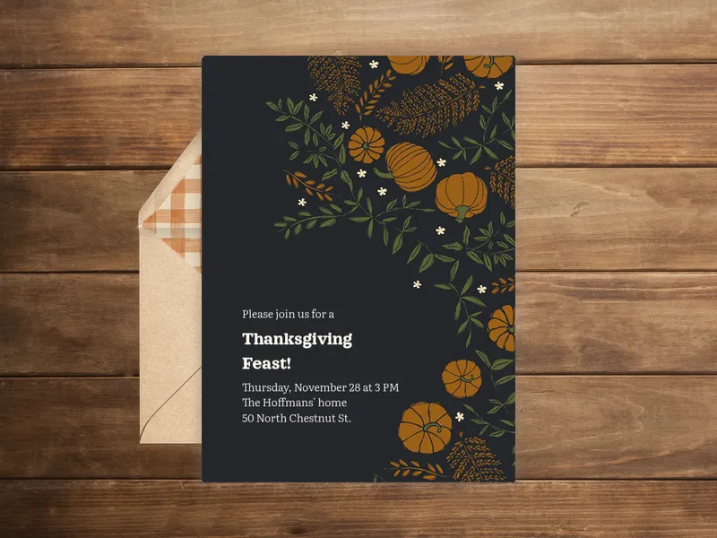 Gourd-geous Wildlife - thanksgiving - Invitation