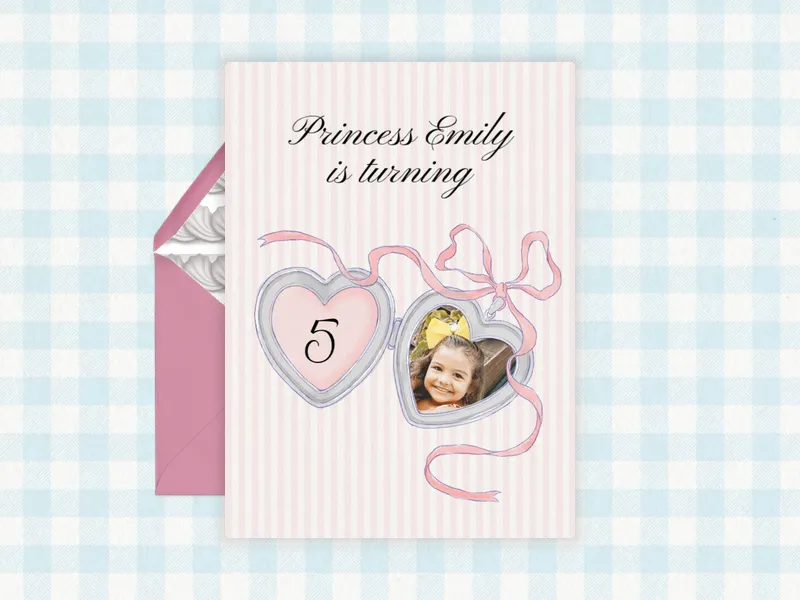 Heart Locket (Photo) Invitation premium template design