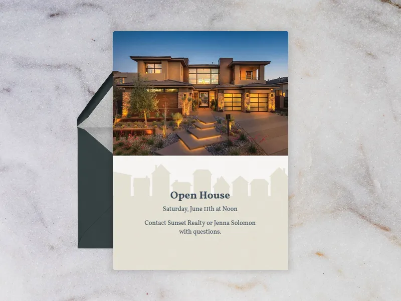 House Shape (Photo) Invitation premium template design