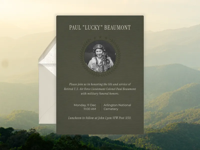 Honor Wreath (Photo) Invitation premium template design