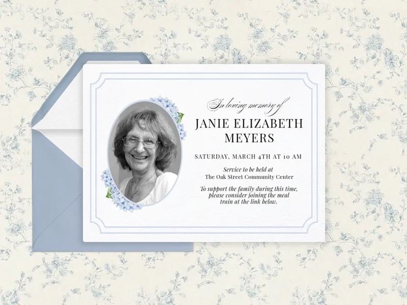 Hydrangea Frame (Photo) Invitation premium template design