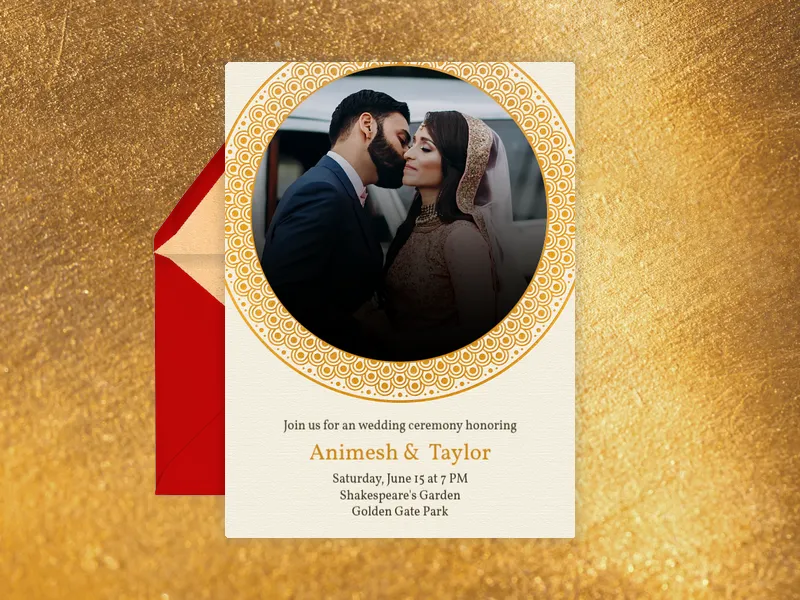 Mandala Wedding (Photo) Invitation premium template design