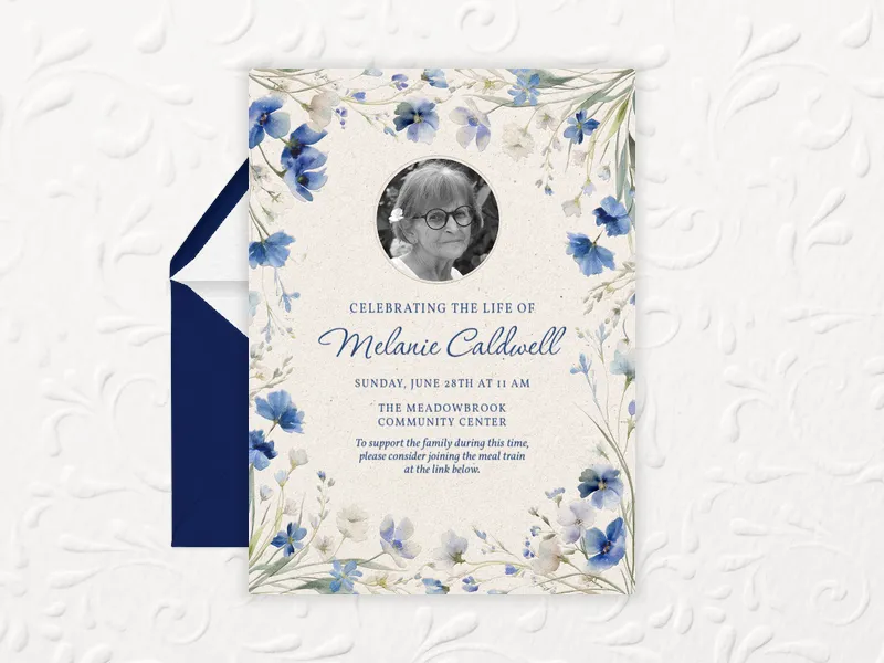 Painted Petals (Photo) Invitation premium template design