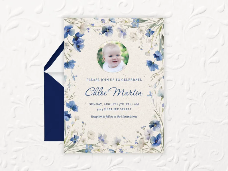 Painted Petals (Photo) Invitation premium template design