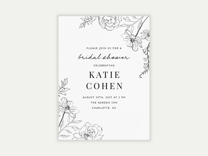 Peony Blooms - bridal_shower - Invitation