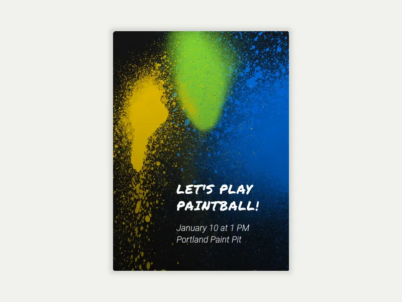 Paintball - holi - Invitation