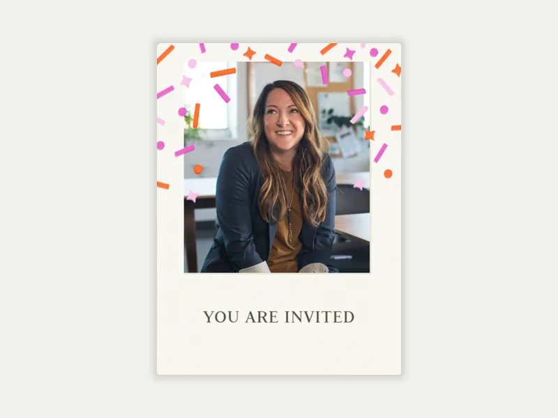 Pink Confetti Snapshot (Photo) Invitation free template design