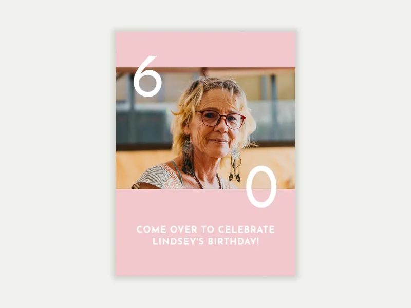Pink Decade (Photo) Invitation free template design