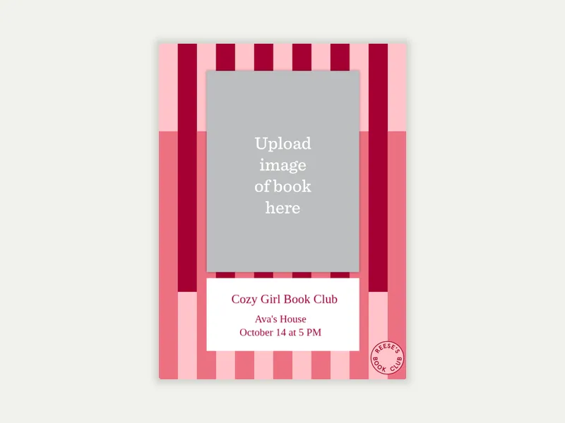 Reese’s Book Club: Reading Time (Photo) Invitation free template design