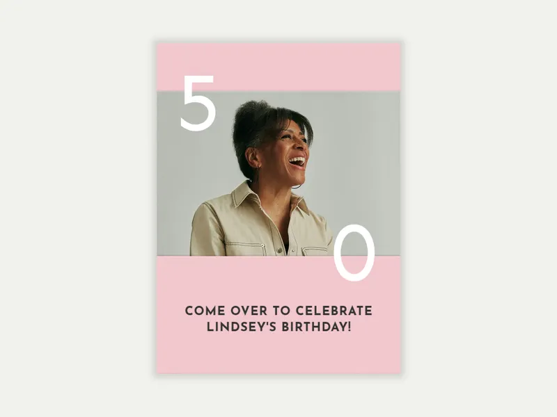 Pink Decade (Photo) Invitation free template design