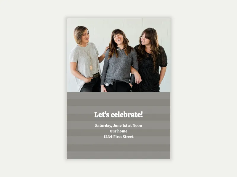 Seaside Stripes (Photo) Invitation free template design