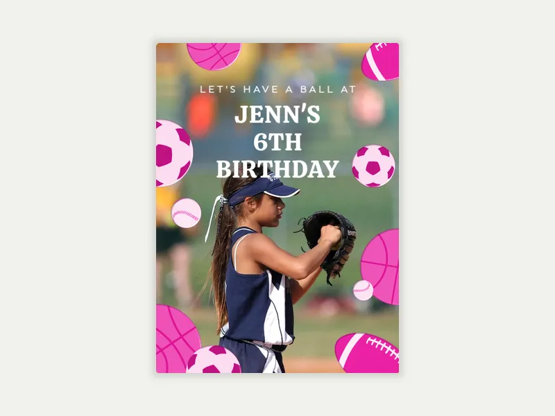 Sports Gear (Photo) Invitation free template design
