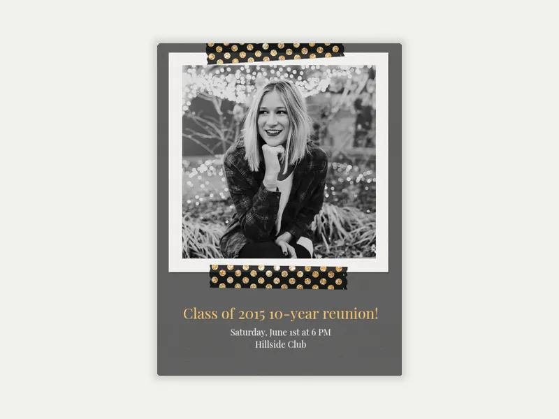 Dark Styled Tape (Photo) Invitation free template design