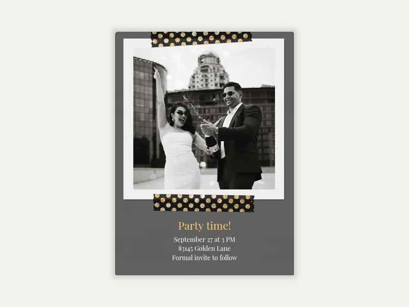 Dark Styled Tape (Photo) Invitation free template design