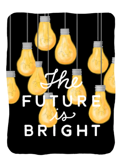 The Future Is Bright Light Bulbs - goodluck_encouragement_cards - Card
