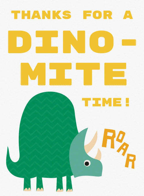 Triceratops Thank You - featured - Card