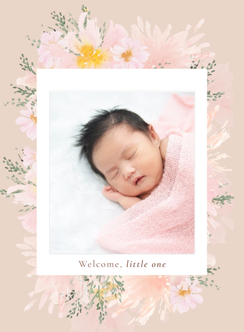 Welcome Flowers (Photo) - birth_announcements - Card