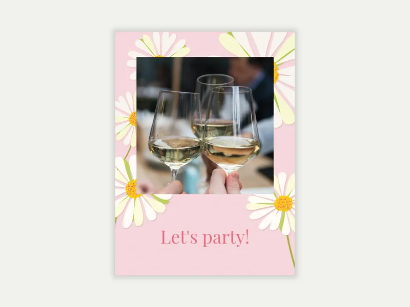 White Daisy (Photo) Invitation free template design