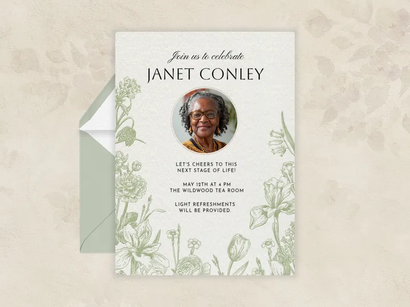 Wildflower Garden (Photo) Invitation premium template design
