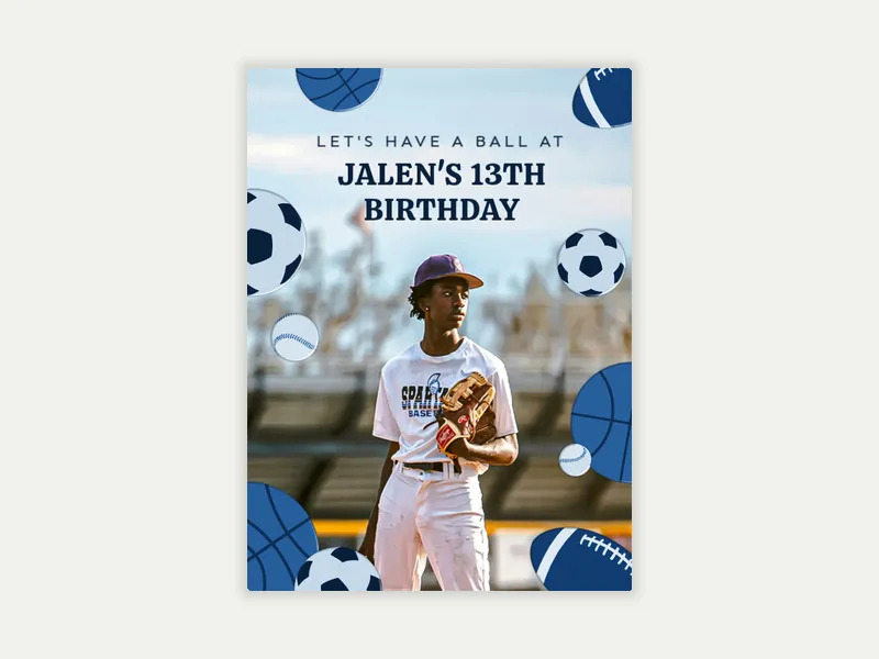 Sports Gear (Photo) - 13th_birthday - Invitation
