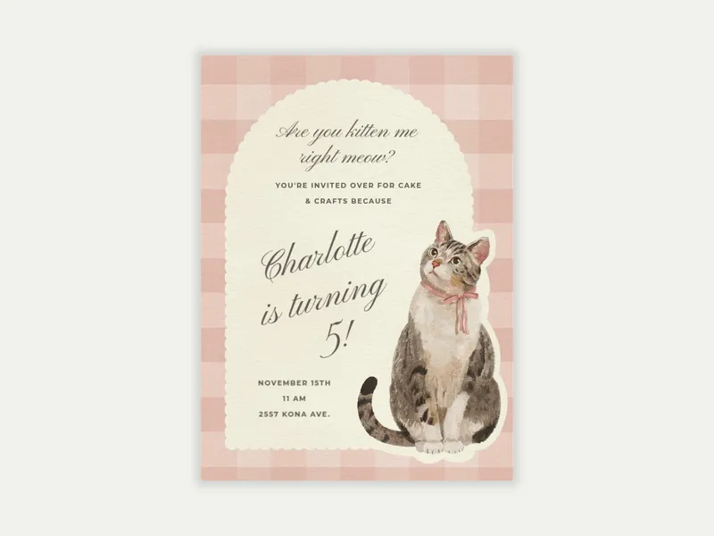 Sweet Kitten - design_your_own - Invitation