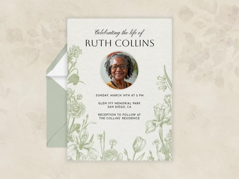 Wildflower Garden (Photo) Invitation premium template design