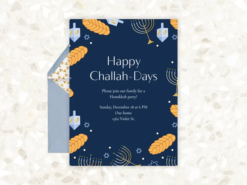 Challah-Day Party - hanukkah - Invitation