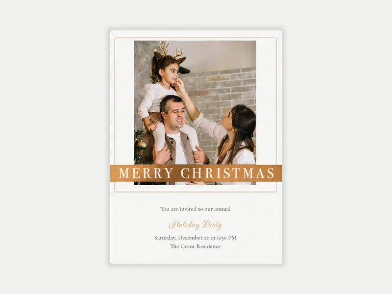 A Loving Christmas (Photo) Invitation free template design